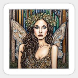 Angelina Jolie as a fairy in the woods Sticker